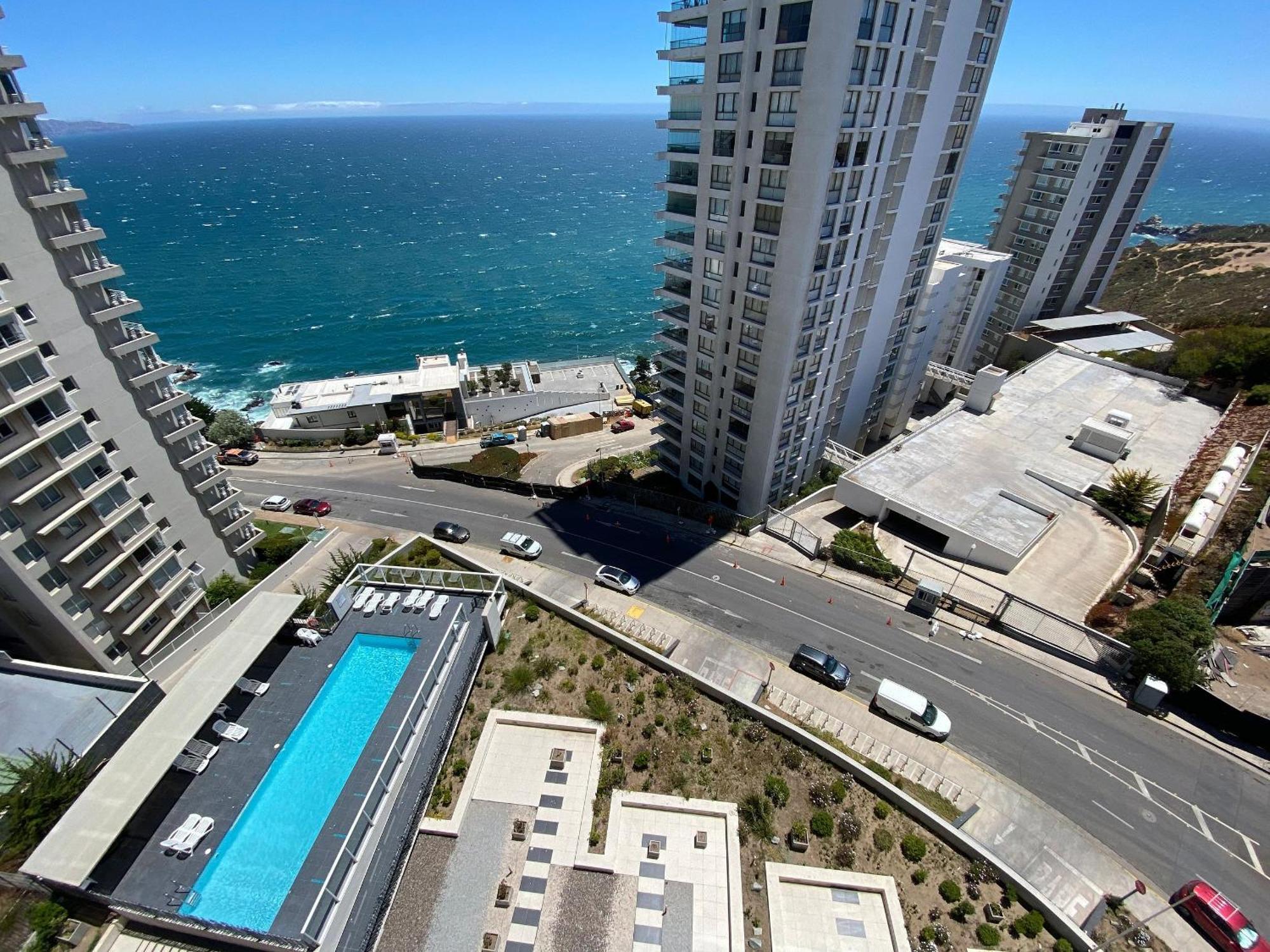 Moderno Departamento Vista Al Mar En Renaca Norte Apartamento *